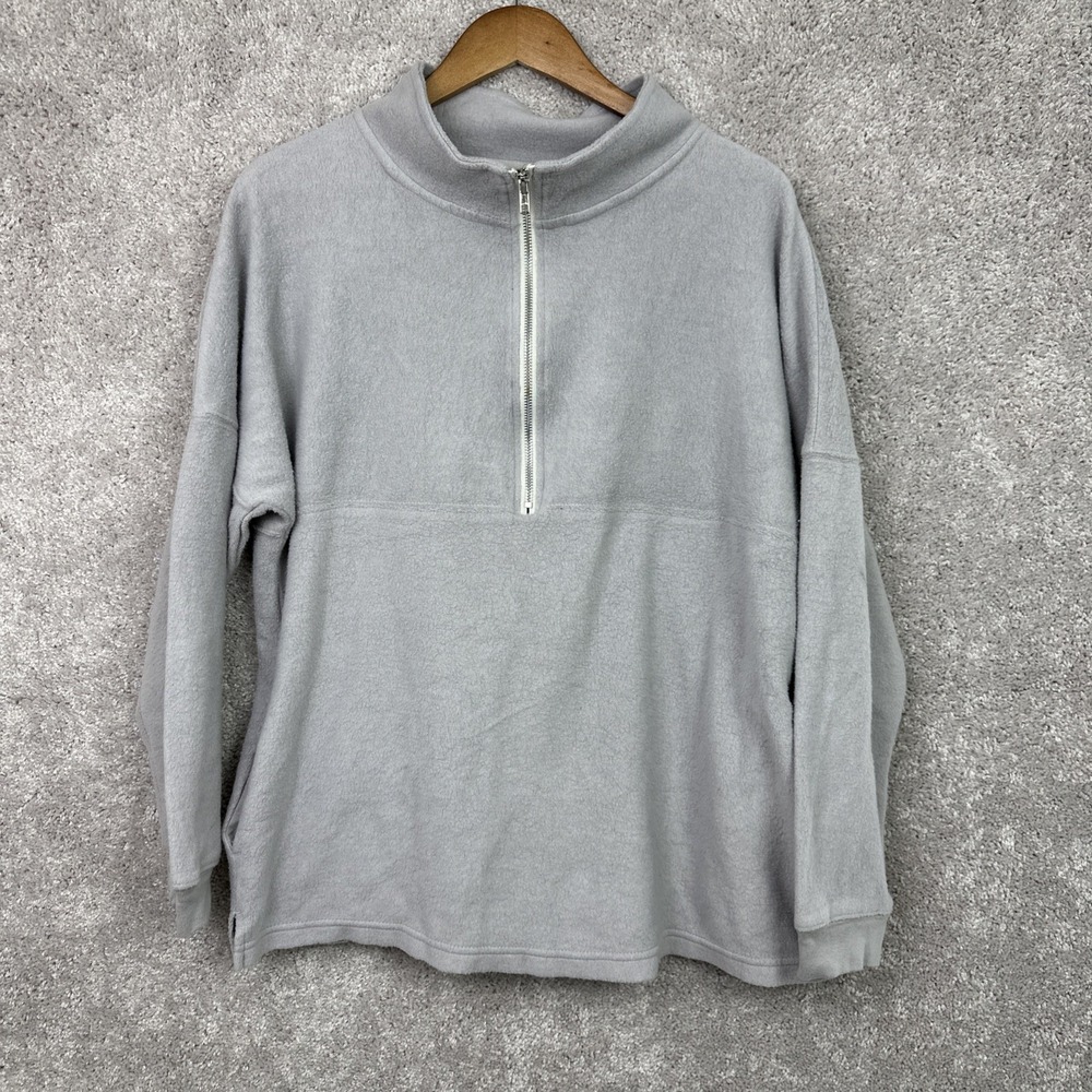 Soft Serve Womens 1/4 Zip Pullover Sweater Size Medium Sweatshirt Cloud Cotton